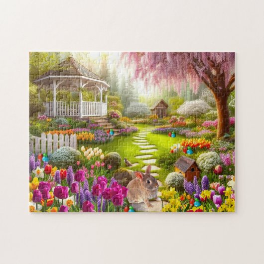 Puzzle Jardin de printemps / Œufs de l'est (Horizontal)