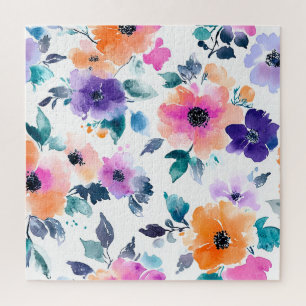 Puzzle Jardin de printemps vintage floral aquarelle