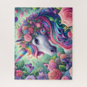 Puzzle Jardin de roses de licorne florale (Vertical)