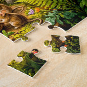 Puzzle Jardin de souris BBQ avec chat qui regarde (Côté)