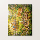 Puzzle Jardin de souris BBQ avec chat qui regarde (Vertical)