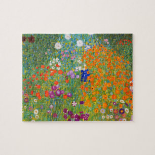 Puzzle Jardin des fleurs de Gustav Klimt