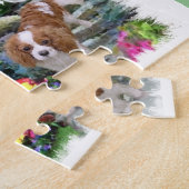 Puzzle Jardin d'été Cavalier King Charles Spaniel (Côté)