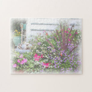 Puzzle Jardin Fleur Jardin Aquarelle Peinture
