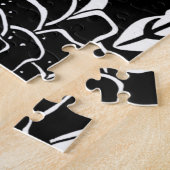 Puzzle Jardin floral noir et blanc Motif graphique (Côté)