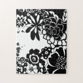 Puzzle Jardin floral noir et blanc Motif graphique (Vertical)