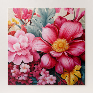 Puzzle Jardin floral tropical rose exotique