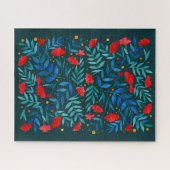 Puzzle Jardin magique - turquoise foncé et rouge (Horizontal)
