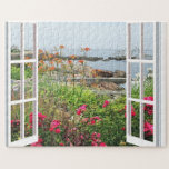 PUZZLE JARDIN MER OGUNQUIT PITTORESQUE, MAÏS<br><div class="desc">A lovely view of the Atlantic Ocean from the Ogunquit Art Museum. A short walk from Perkins Cove, the museum and its three acres of sculpture gardens overlook Narrow Cove and the Atlantic Ocean. It is sized both for 252 pieces as well as 520 et makes a beautiful keepsake. Includes...</div>