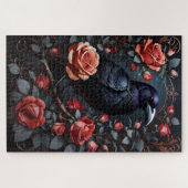 Puzzle Jardin Rose du Corbeau Noir (Horizontal)