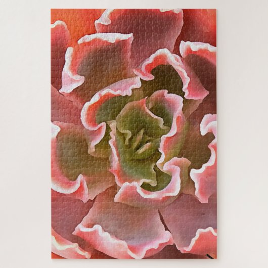 Puzzle Jardin superbe Les tons roses Succulents Art réali (Vertical)