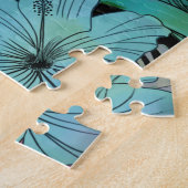 Puzzle Jardin tropical de fleurs violettes hibiscus Parad (Côté)