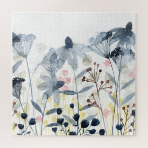 Puzzle Jardins posés - fleurs d'aquarelle
