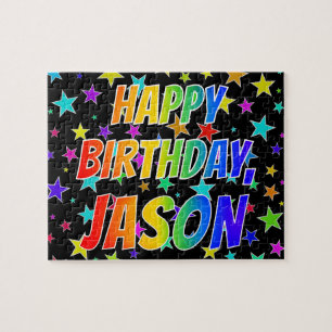 Puzzle "JASON" Prénom, "HEUREUX ANNIVERSAIRE"