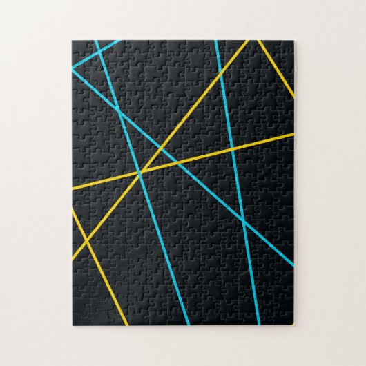 Puzzle Jaune, Bleu, cool, tendance, urbain, lignes modern (Vertical)