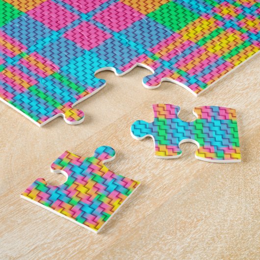 Puzzle jaune bleu et vert (Côté)