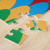 Puzzle Jaune Bleu Vert & Rouge Géométrique Coquilles (Côté)
