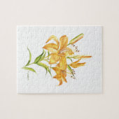 Puzzle jaune citron orange aquarelle (Horizontal)
