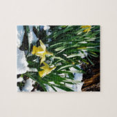 Puzzle Jaune Daffodils fleurs dans la neige (Horizontal)