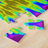 Puzzle Jaune et violet groovy tie-dye spirale (Côté)