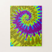 Puzzle Jaune et violet groovy tie-dye spirale (Vertical)