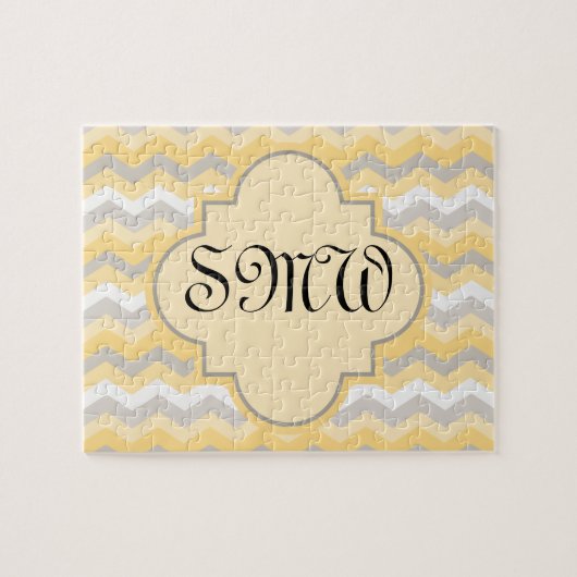 Puzzle Jaune/Gris Chevron Zigzag (Horizontal)