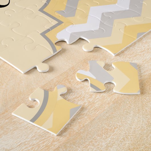 Puzzle Jaune/Gris Chevron Zigzag (Côté)