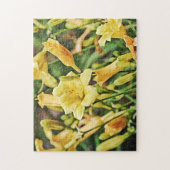 Puzzle Jaune Jaune Or Lily Fleurs Jardin (Vertical)