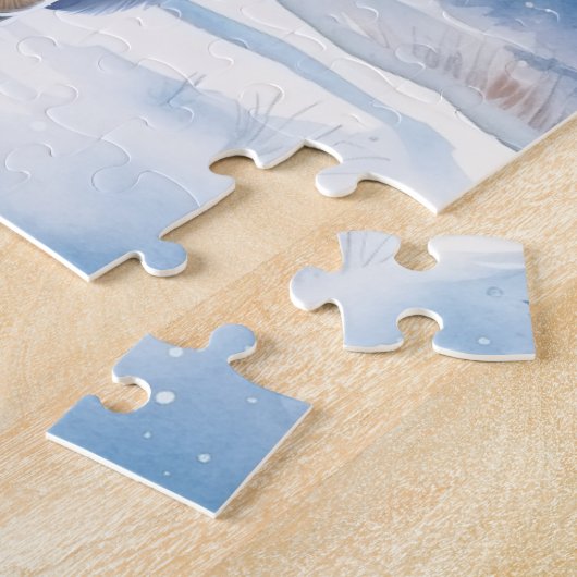 Puzzle Jaune Labrador Retriever Chien chiot Noël (Côté)