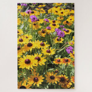 Puzzle jaune lumineux de fleurs