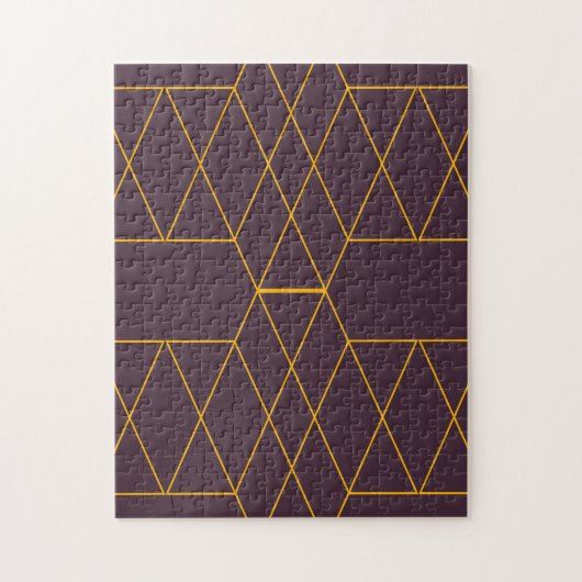 Puzzle Jaune, violet, simple, graphique géométrique moder (Vertical)