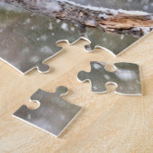 Puzzle Jay bleu dans une tempête de neige (Côté)