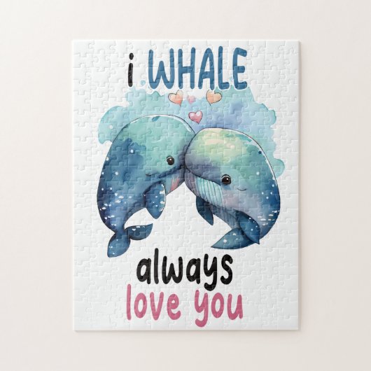 Puzzle Je baleine toujours t'aime plaisir Valentine pun (Vertical)