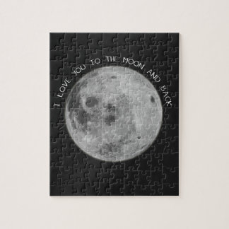Puzzle Je t'aime au ciel étoilé de lune et de dos