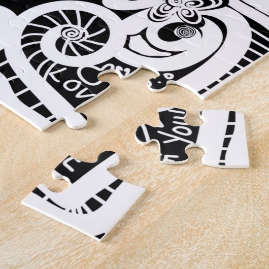 Puzzle Je T'Aime Design D'Art Abstrait Scratch (Côté)