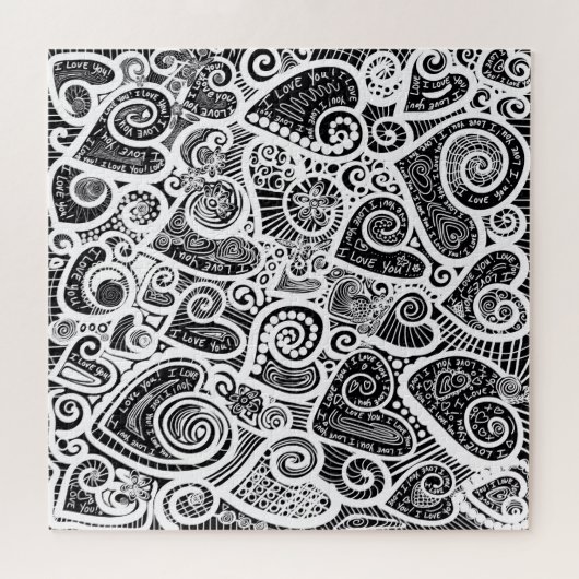 Puzzle Je T'Aime Design D'Art Abstrait Scratch (Horizontal)