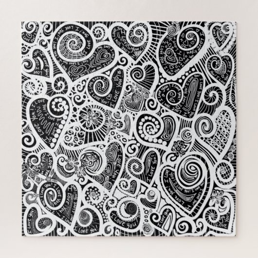 Puzzle Je T'Aime Design D'Art Abstrait Scratch (Vertical)