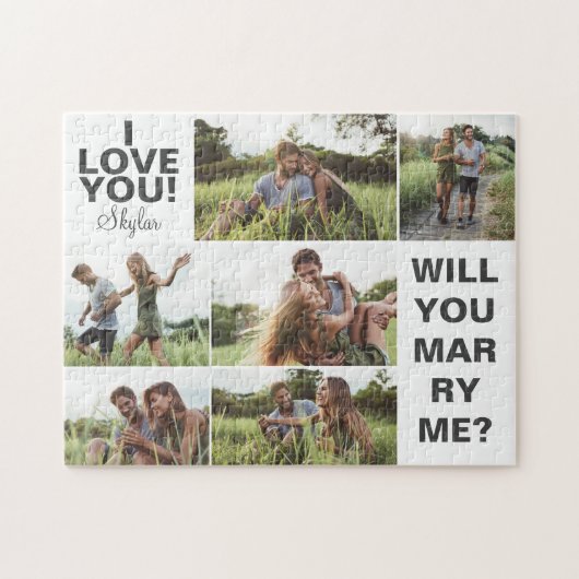Puzzle Je T'Aime ! Me marier Collage photo (Horizontal)