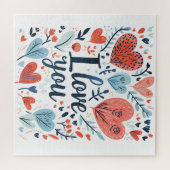 Puzzle Je t'aime message coloré (Horizontal)