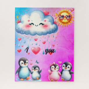 Puzzle Je t'aime pingouins