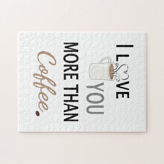 Puzzle Je t'aime plus que le café (Horizontal)