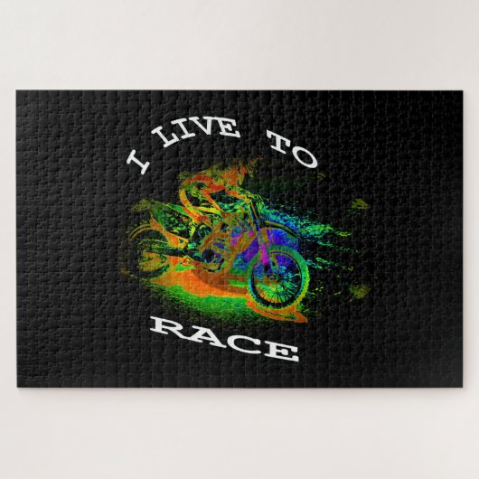 Puzzle JE VIS POUR LA COURSE - Pilote de Motocross  (Horizontal)