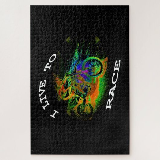 Puzzle JE VIS POUR LA COURSE - Pilote de Motocross  (Vertical)