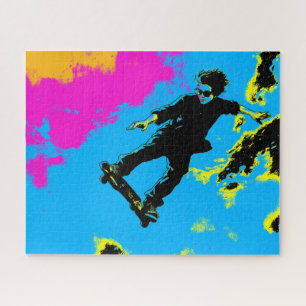 Puzzle Je vis pour voler - Skateboardeur