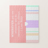 Puzzle Je vous aime citer phrase Pastel Colors Rose (Vertical)