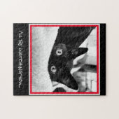 Puzzle Je vous surveillerai !  Cute Kitten noir (Horizontal)