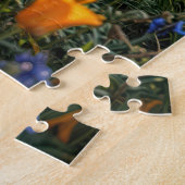 Puzzle Jean en Denim et Baskets Orange dans des Fleurs (Côté)