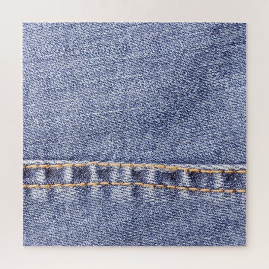 Puzzle Jeans bleus : texture cousue détaillée. (Vertical)