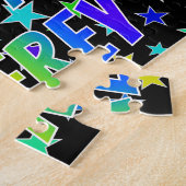 Puzzle "JEFFREY" Prénom, Amusant "HEUREUX ANNIVERSAIRE" (Côté)