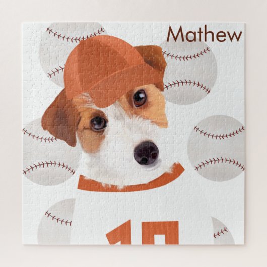 Puzzle Jersey de baseball de chien Jack Russell personnal (Vertical)